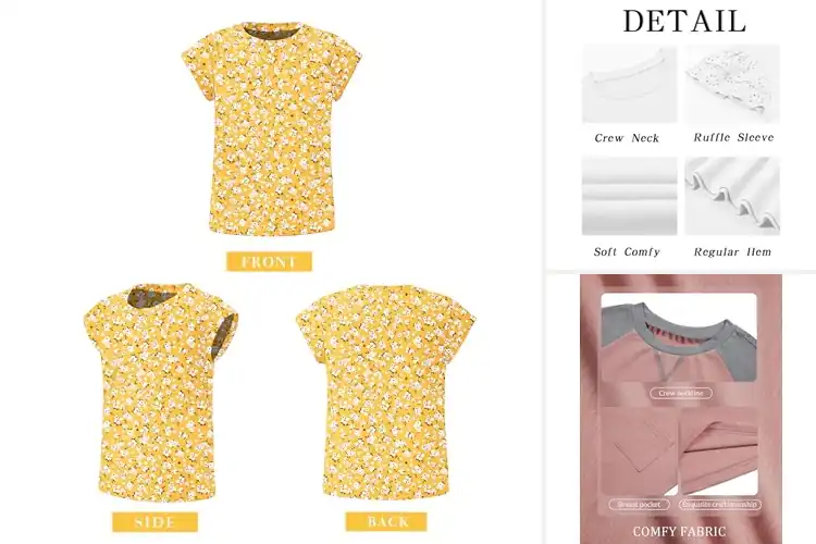 Detailed view of Best Casual Girls Shirts: Cute Styles for Everyday Comfort