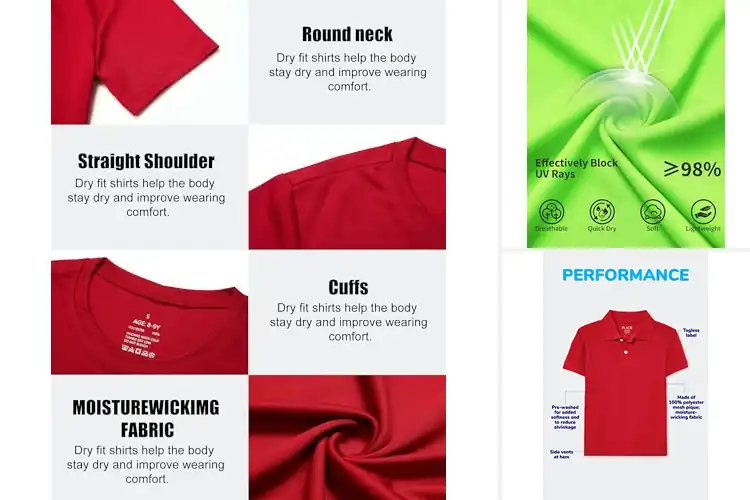 Detailed view of Best Children’s Performance Shirts