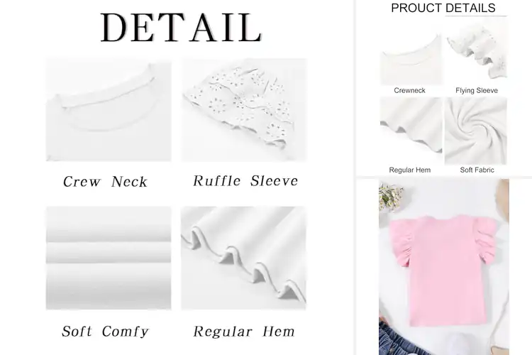 Detailed view of Best Girls’ Summer Ruffle Shirts: 10 Stylish & Comfy Picks