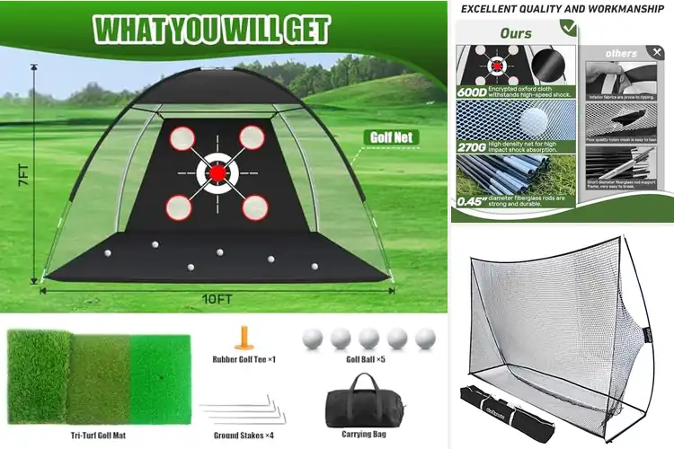 Detailed view of Best Golf Nets: Top 10 Picks for Perfect Practice at Home