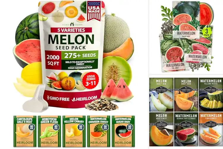 Detailed view of Best Heirloom Melon And Watermelon Seeds Pack