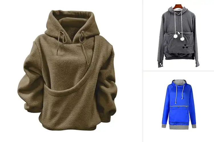Detailed view of Best Kitten Pouch Hoodies for Cozy Cuddles