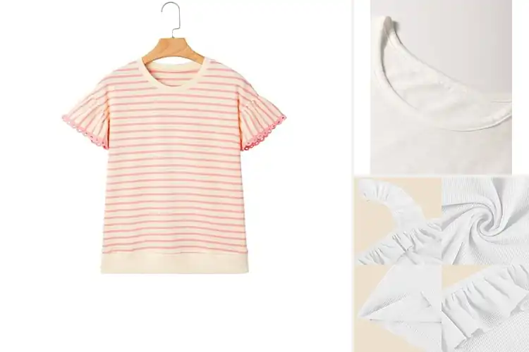 Detailed view of Best Movement Friendly Ruffle Top: 8 Stylish & Comfy Picks