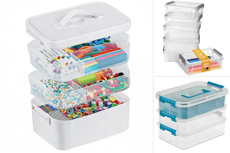 Detailed view of Best Stackable Craft Storage Boxes