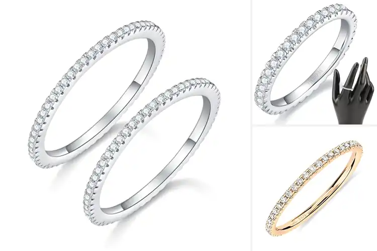 Detailed view of Best Stackable Eternity Bands