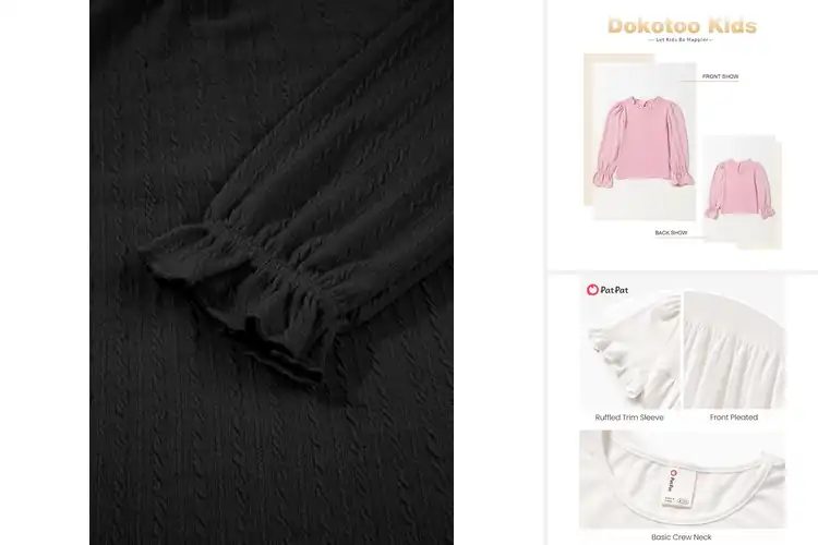 Detailed view of Best Tween Ruffle Crewnecks: Cute, Soft & Stylish Picks