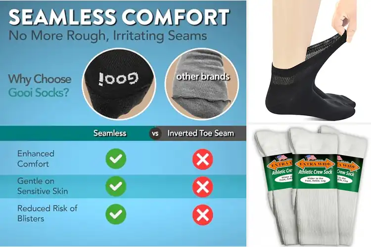 Detailed view of Best Wide-Stretch Socks for All-Day Relief