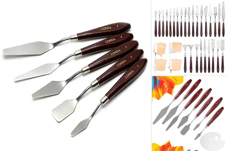 Detailed view of Best Wood Handle Palette Knife Sets