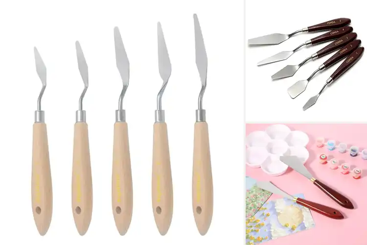 Detailed view of Best Wooden Handle Palette Knife For Comfortable Grip